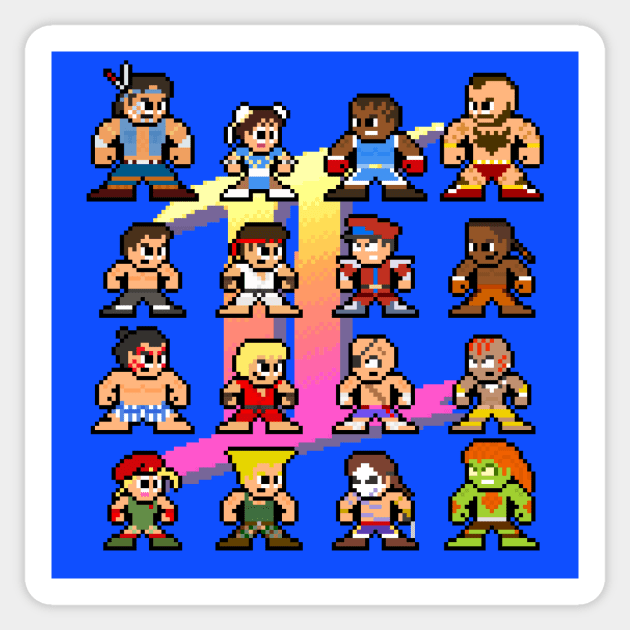 8bit Super Street Fighter II Sticker by 8-BitHero